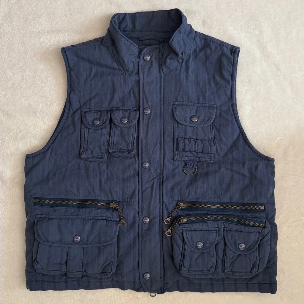 {NWT} Denim & Supply by Polo Ralph Lauren | Cotton Silk Utility Vest Blue (L) - Picture 16 of 16